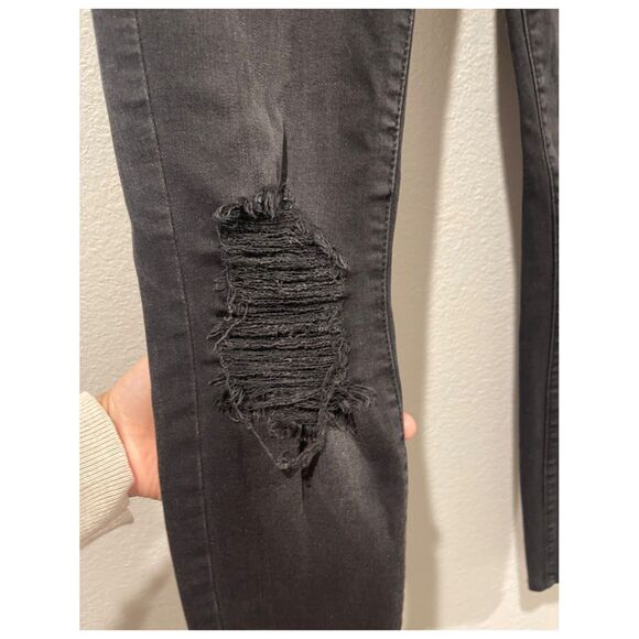 L'AGENCE Distressed Mid-Rise Skinny Leg Pockets Black Jeans - Picture 4 of 5